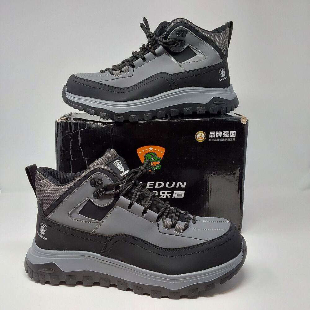 Tuledun T09 Mens Safety Work Boots EU 46 Gray Black Waterproof Hiking NIB